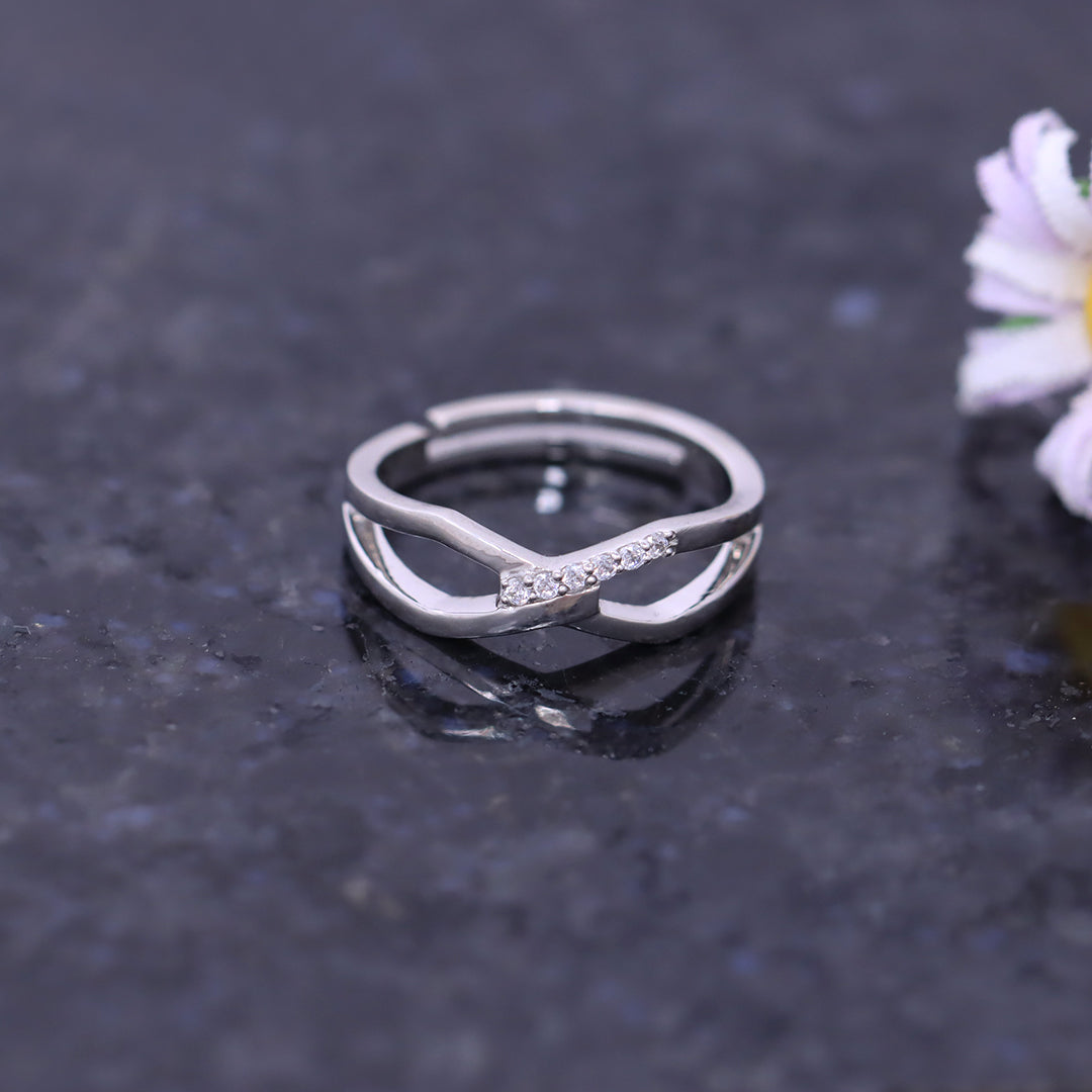 925 Sterling Silver Infinity Ring With Adjustable Size – Eri Silvers