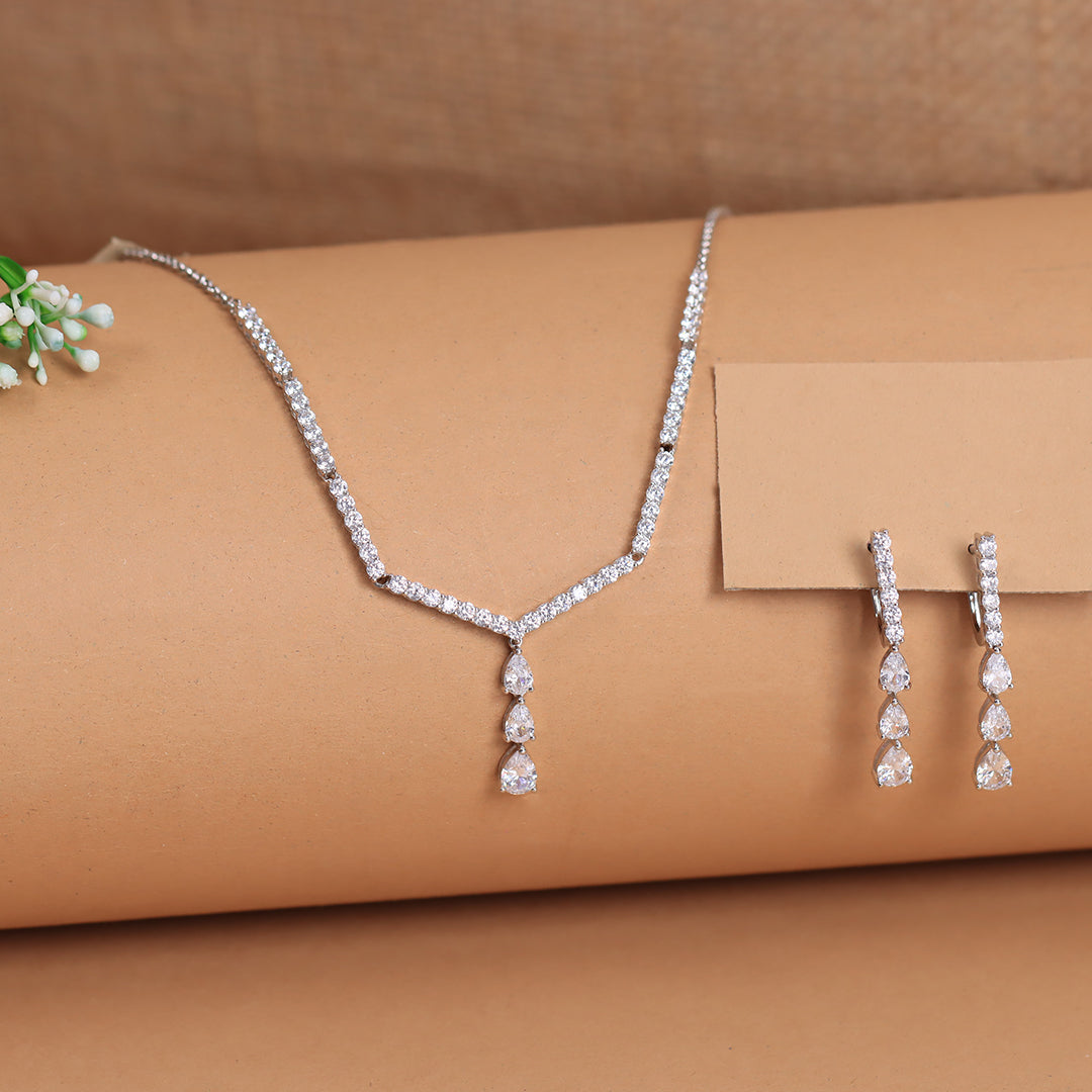 Silver V Shape Necklace – Eri Silvers - Main Image