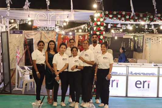 Team Eri, the creative minds behind Erisilvers, gather for a group photo during their debut public appearance. The image captures the team's camaraderie and excitement as they embark on their journey in the jewelry industry
