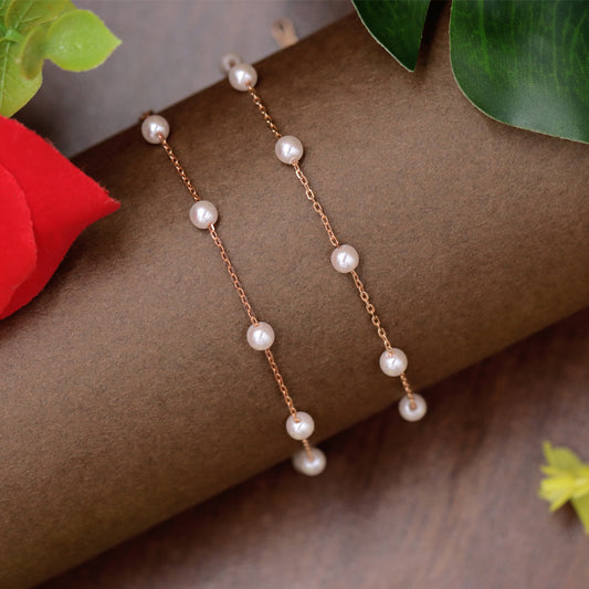 Rose Gold Natural Pearl Chain Anklet