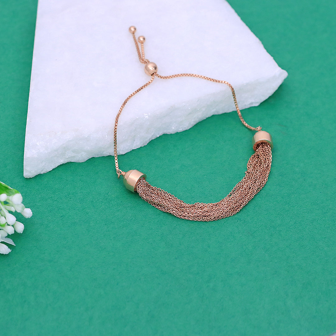 925 Rose Gold Bunch Rope Bracelet