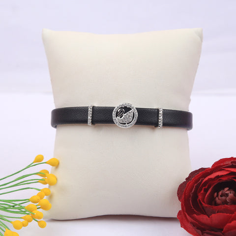 Silver Duck Shape Leather Bracelet