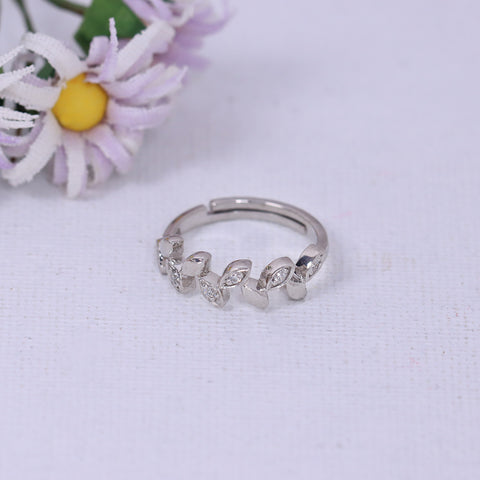 Silver Leaf Design Ring for Women