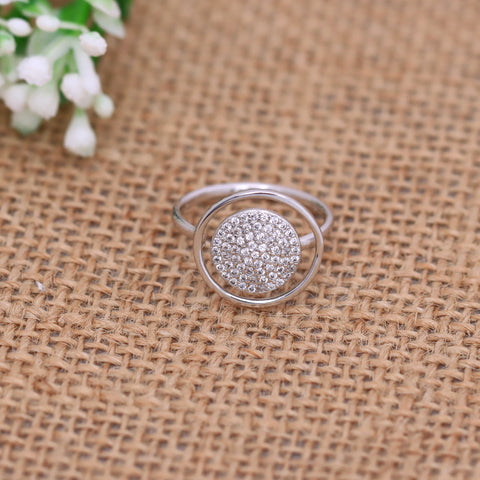 Silver Dual Circle  Ring