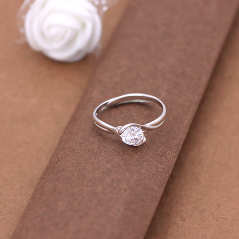 Silver Curvy Single  Adjustable Ring