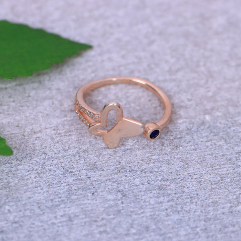 Rose Gold Butterfly  Ring Design With Adjustable Size