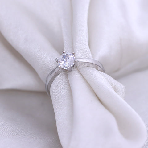 Silver Prong Set Ring