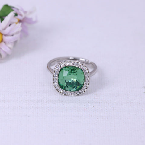 Green Gemstone Silver Ring