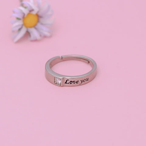 Silver Love You Adjustable Ring