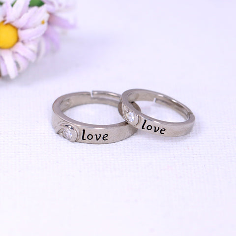 925 Silver Adjustable Couple Band Rings