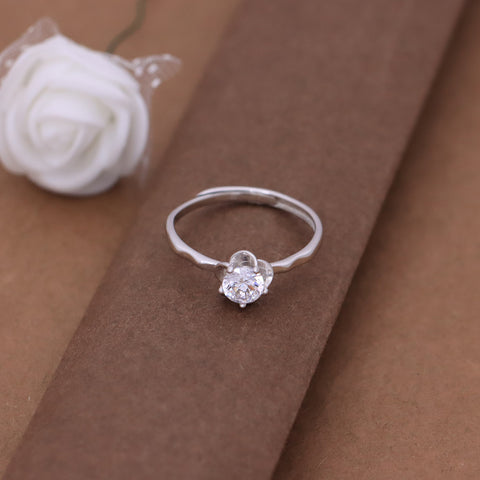 Silver Flower Shape  Adjustable Ring