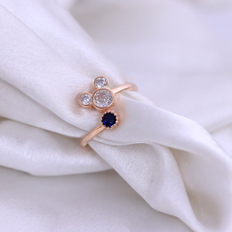 Mickey Mouse Ring Rose Gold With Adjustable Size