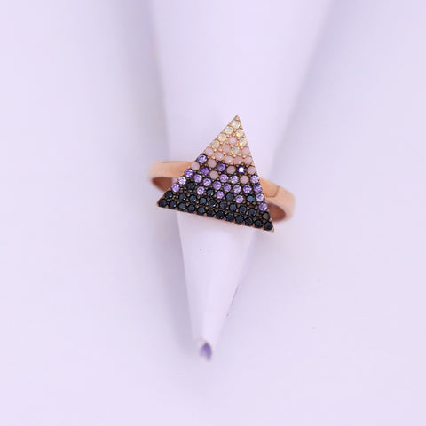 Rose gold tringle multi CZ ring