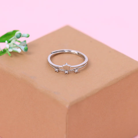 925 Sterling Silver Star Adjustable Ring