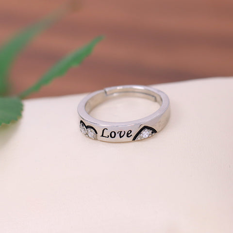 Silver Love Couple Ring