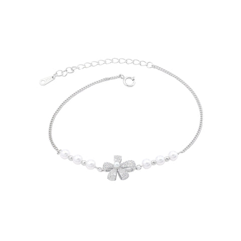 Pearl & Bow 92.5 Sterling Silver Bracelet For Women