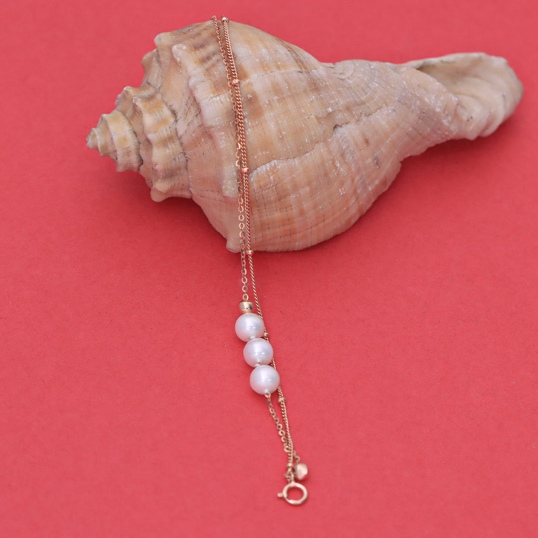 Rose Gold Double Layer Pearl Bracelet