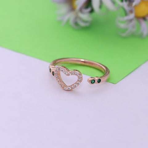 Rose Gold Open Heart Adjustable  Ring