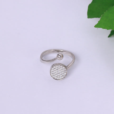 Silver Round  ring with adjustable size