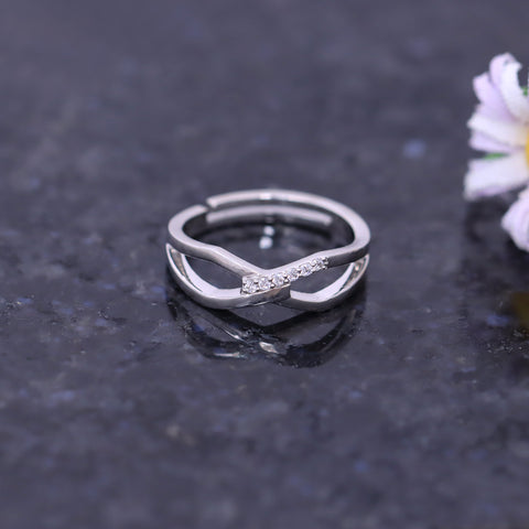 925 Sterling Silver Infinity Ring With Adjustable Size