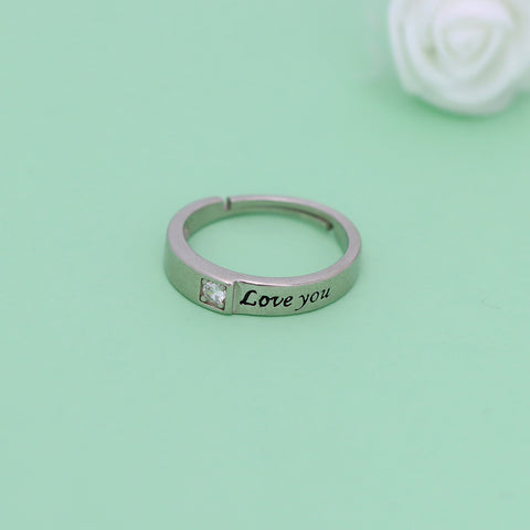 Silver Love You Adjustable Ring