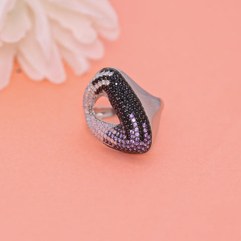 Silver Tringle Shape Multi Color s Ring