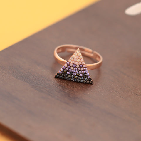 Rose gold tringle multi CZ ring