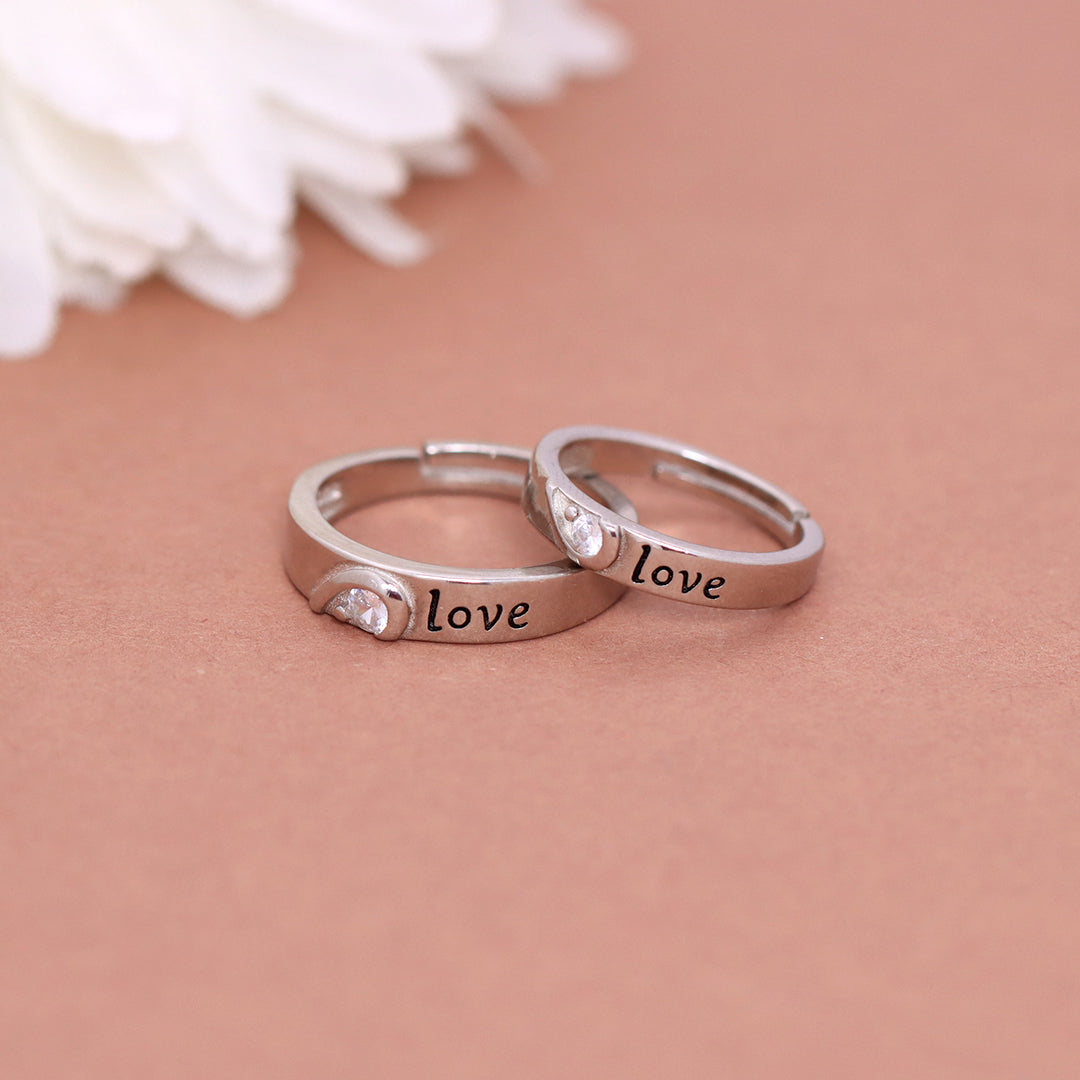 925 Silver Adjustable Couple Band Rings