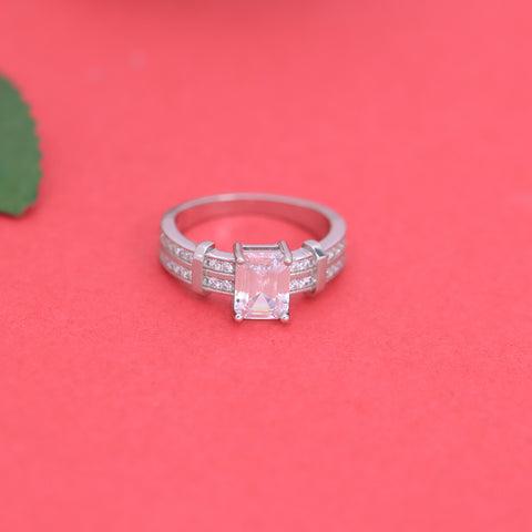 925 Silver Emerald Cut Mount Ring