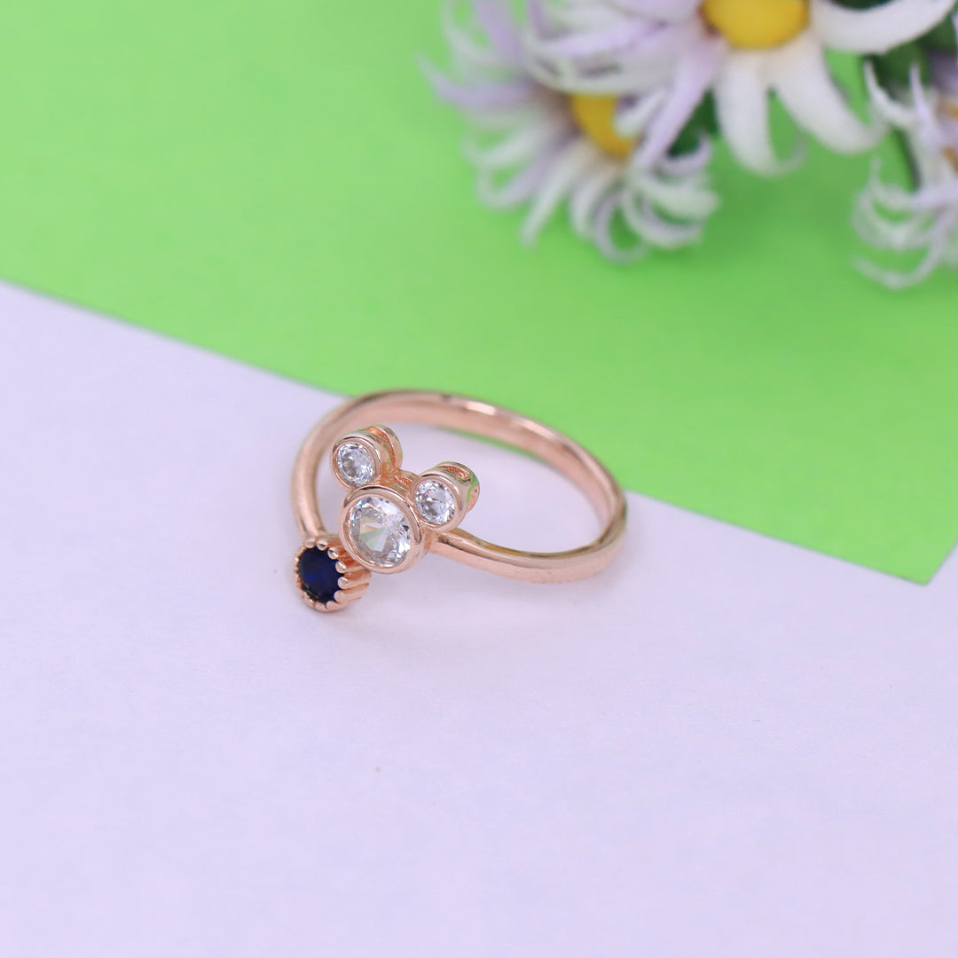 Mickey Mouse Ring Rose Gold With Adjustable Size