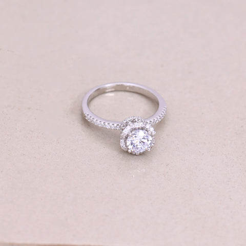 Silver Halo Engagement Ring