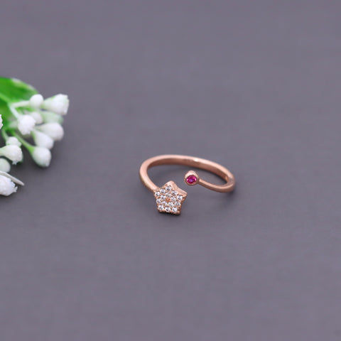 Rose Gold Four Finger Star Ring Set