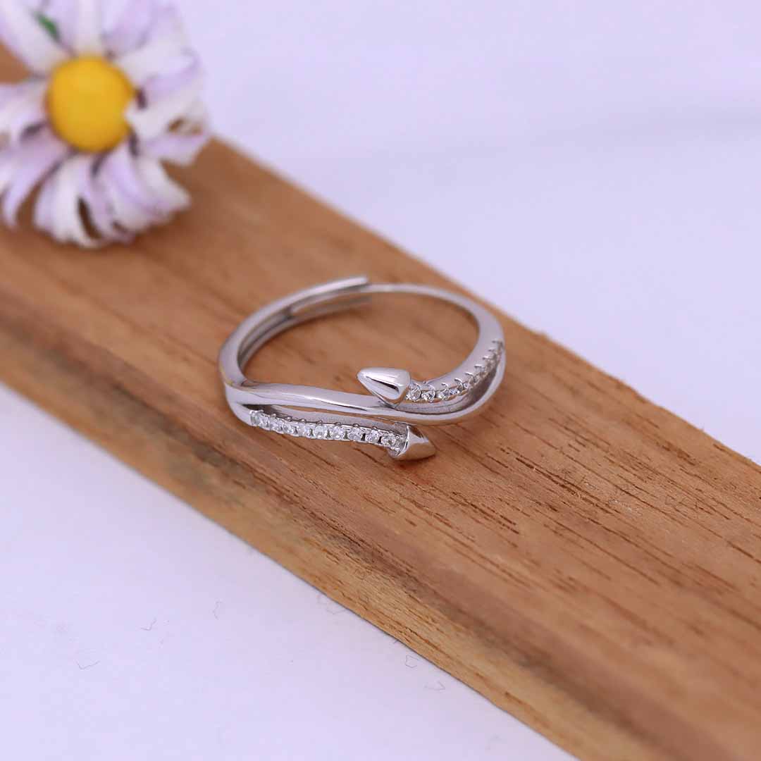 Silver Wrap Around Arrow Adjustable Ring