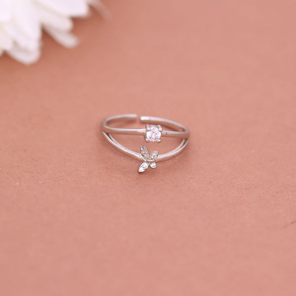 Diamond on sale .925 Silver Open Work Butterfly Ring