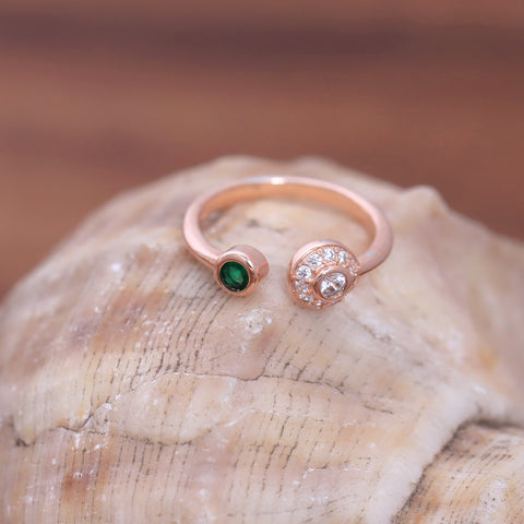 Rose Gold Traditional Ring Design With Adjustable Size