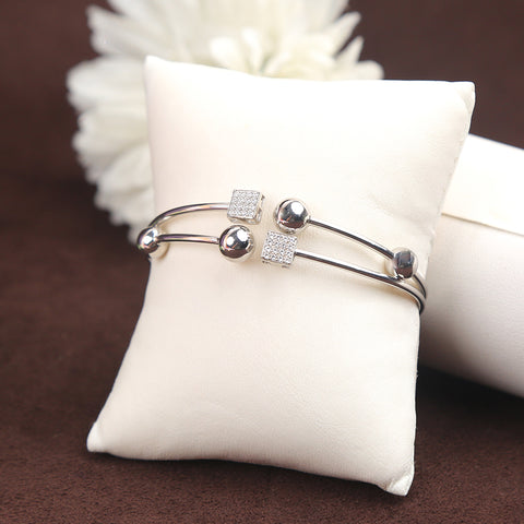 Silver Square And Circle  Bracelet