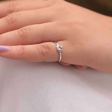 Sterling Silver Duck Adjustable Rings for Ladies