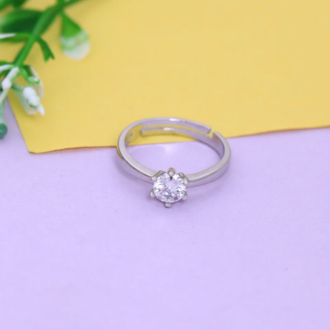 Silver Prong Set Ring