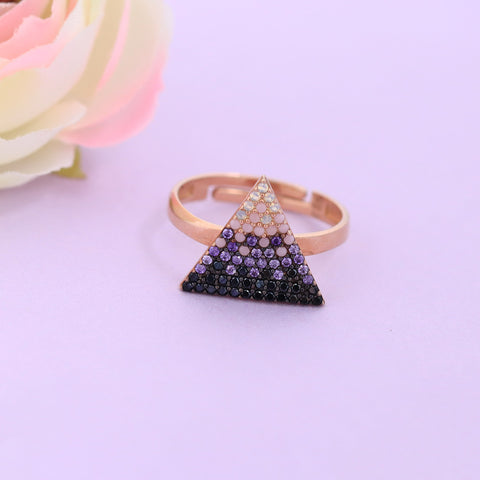 Rose gold tringle multi CZ ring