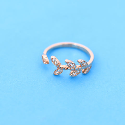 Rose Gold Plated Leaf Ring