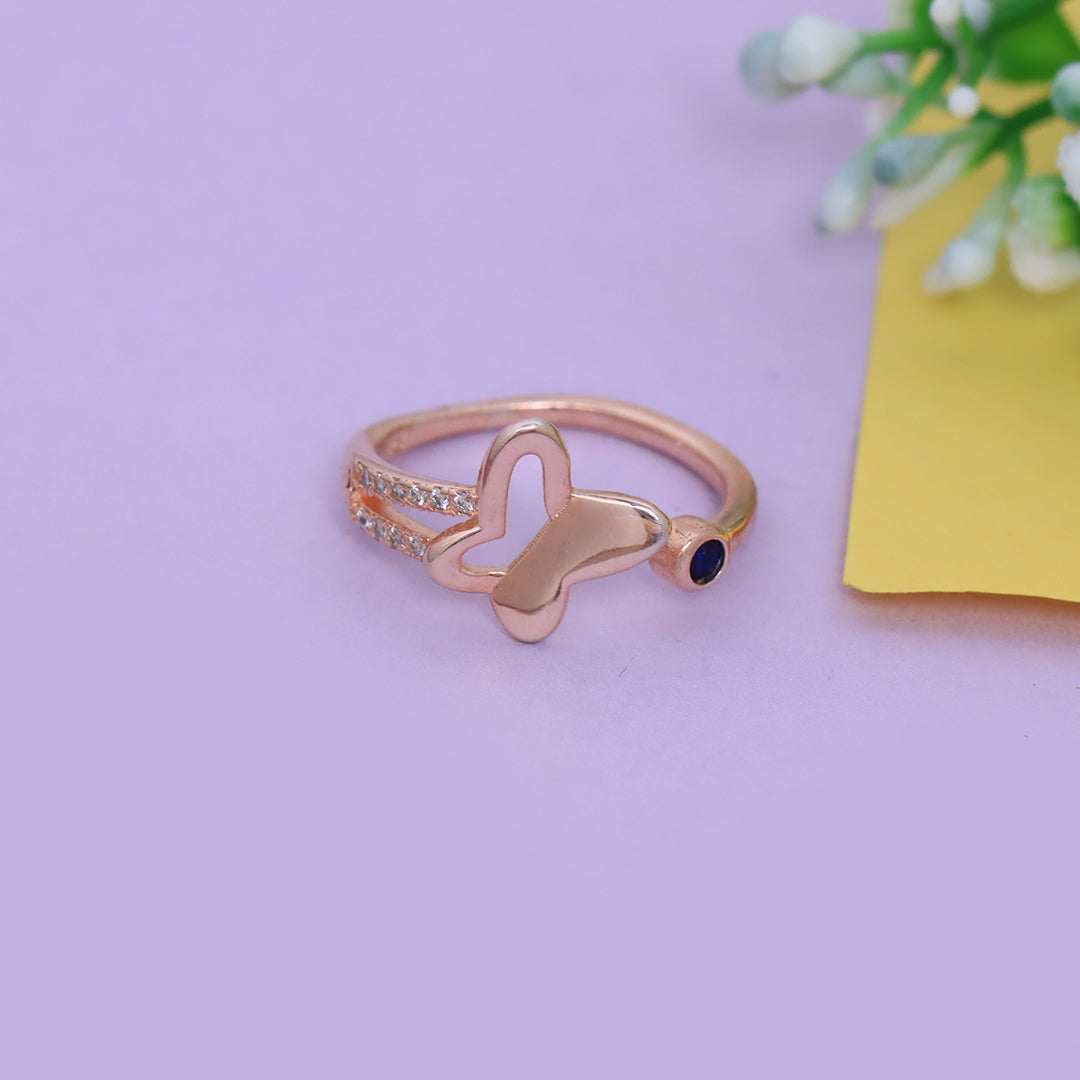 Rose Gold Butterfly  Ring Design With Adjustable Size