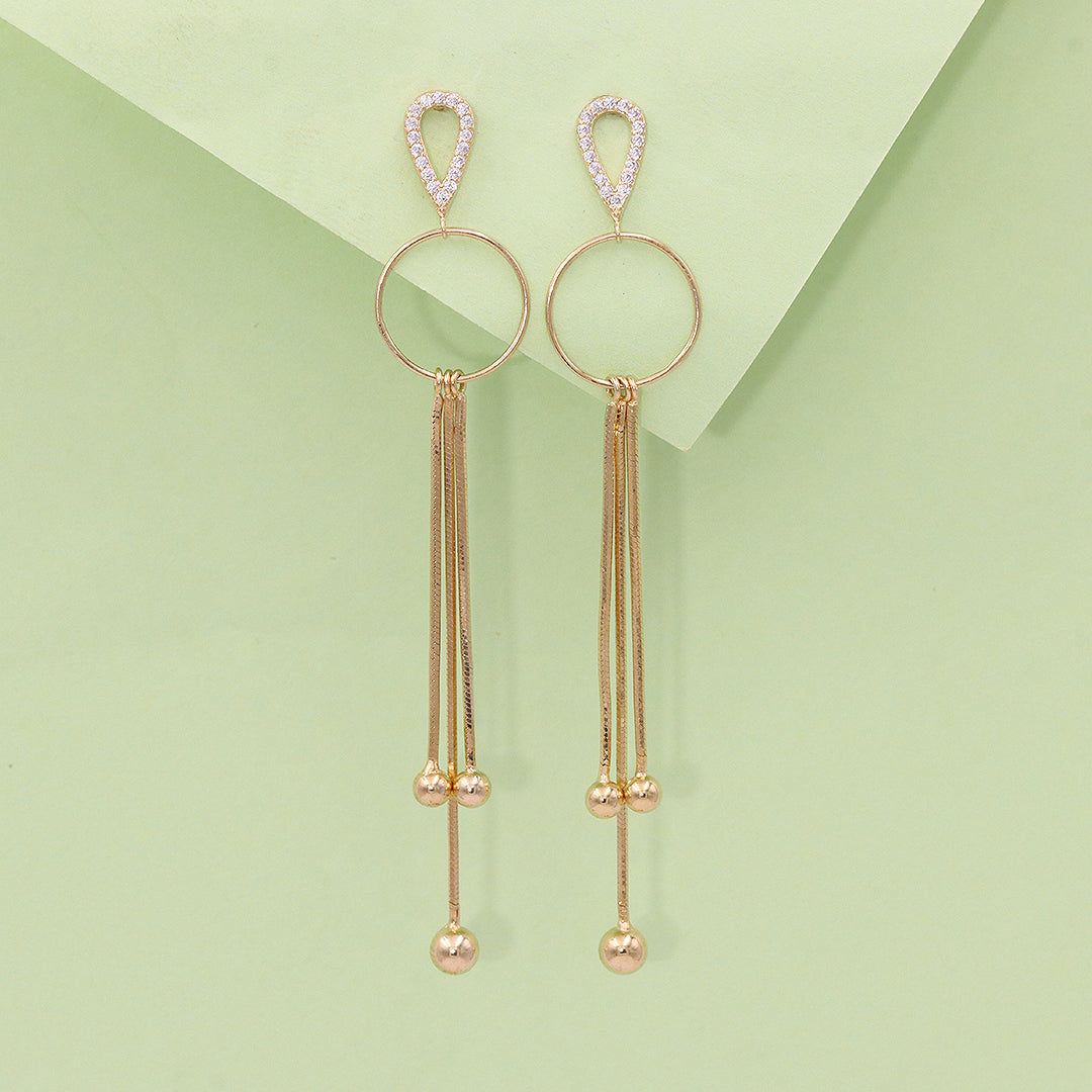 Gold Plated Hanging Party Wear Earrings – Eri Silvers
