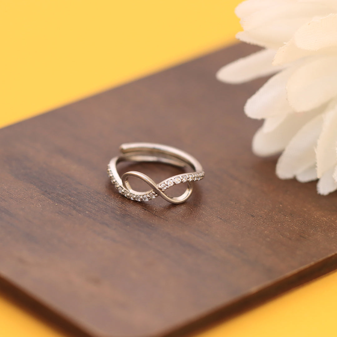 Sterling Silver Infinity  Adjustable Ring