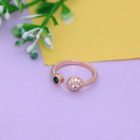 Rose Gold Traditional Ring Design With Adjustable Size