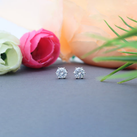 Silver High Stud  Earrings