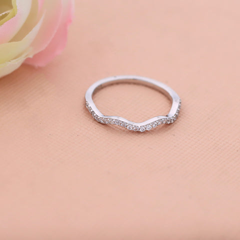 Wave Shape Female Rings Silver