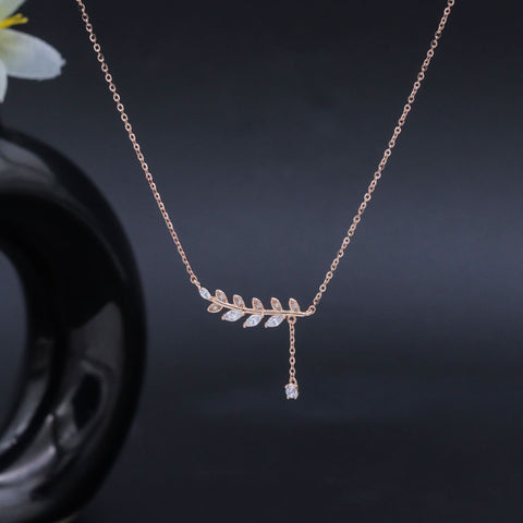 Rose Gold Plated Leaf Pandant Chain