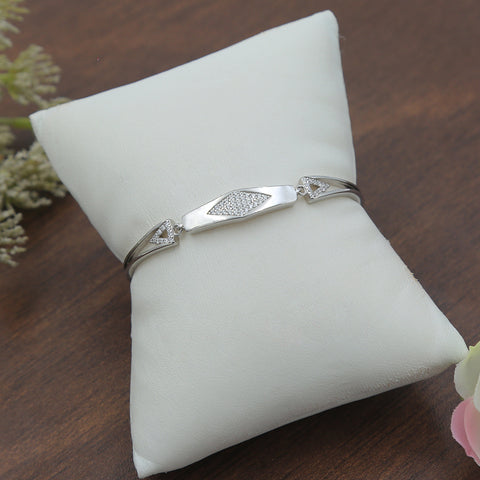 Silver Rhombus Shape Cuff  Adjustable Bracelet