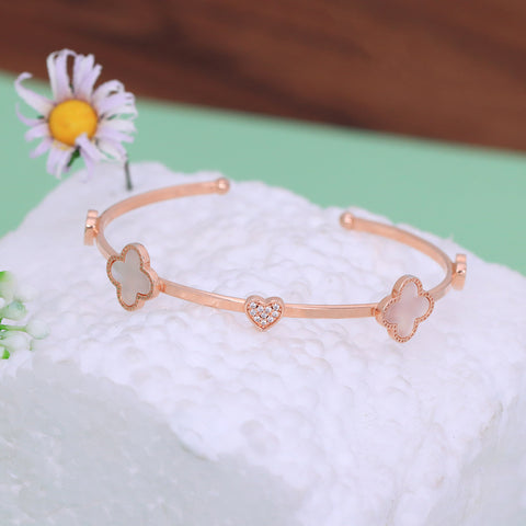 Rose Gold Flower Shape &  Heart Bracelet