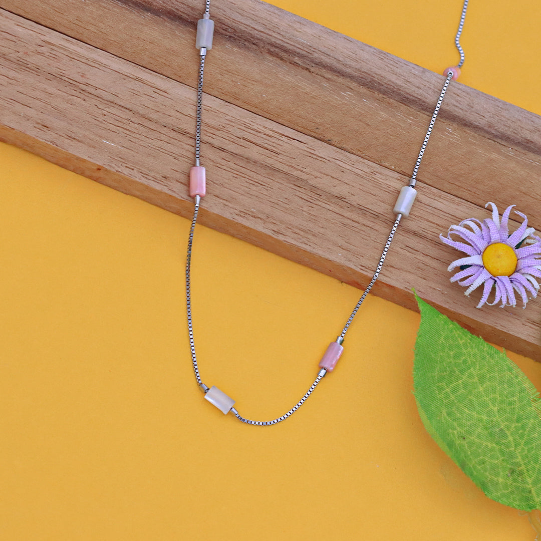 White and Pink Mother of Pearl Chain